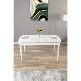 Sar Pakete Zümra Serisi, 80 x 132 cm Açılabilir Beyaz Mdf Mutfak Masası, Yemek Masası