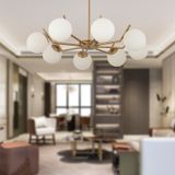 Sara 8Li Eskitme Boyalı Beyaz Camlı Modern Genç Odası Yemek Masası Üstü Salon Avize eskitme