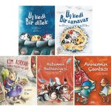 Sara Şahinkanat 5 Kitap Set / Üç Kedi Bir Dilek - Üç Kedi Bir Canavar - Babamın Battaniyesi - Annemin Çantası