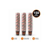 sara shoop 7 Oz Karton Bardak 150 Adet Çay Kahve Sıcak Soğuk İçecek Kağıt Bardak Tek Kullanımlık
