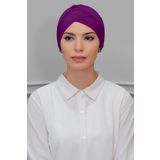 Şarabi Pratik Hazır Geçmeli Tesettür Bone Sandy Kumaş Çapraz Büzgülü 1801_08