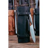 Saraci Leather Craft Deri Şef Bıçak Çantası, Şef Bıçak Seti Çantası , Aşçı Çantası - Siyah