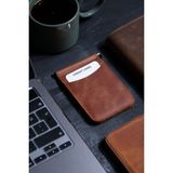 Saraci Leather Craft Deri Slim Kartlık ve Cüzdan, Para Klips Detaylı - Taba - Taba