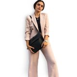 saraci leather craft Hakiki Deri Clutch Çanta – Siyah Büyük Boy Portföy Çanta – Kadın Şık ve Modern El Çantası
