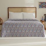 Sarah Anderson Pablo Çift Kişilik Yatak Örtüsü İndigo Çiçekli Polyester Kumaş 200 x 220 cm