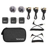 Saramonic Blink100 B2 kablosuz yaka mikrofonu, kamera kamera akıllı telefon için, 10 saat pil, 50 m iletim, kazanç kontrolü, kablosuz yaka mikrofonu, canlı video konferans kaydı için