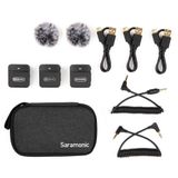 Saramonic Blink100 B2 kablosuz yaka mikrofonu, kamera kamera akıllı telefon için, 10 saat pil, 50 m iletim, kazanç kontrolü, kablosuz yaka mikrofonu, canlı yayın video konferans kaydı için