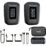 Saramonic BLINK500 Pro B1 2.4g Dslr Kameralı Telefonlar Için Kablosuz Yaka Yaka Mikrofon Sistemi Video Kaydı Için Kondenser Klipsli Mini Mikrofon Mikrofonlar Vlog Verici Alıcı Şarj Kutusu ile
