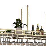 Şarap Rafı Duvara Monte - Şarap Rafı Şarap Rafları Ayarlanabilir Yükseklik Tavana Monte Asılı Şarap Şişesi Tutacağı Dolap Altı, Mutfak, Bar için Metal Demir Şarap Bardağı Rafı (