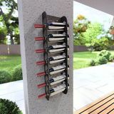 Şarap Şişesi Duvar Rafı Uzun Boylu Metal Desenli