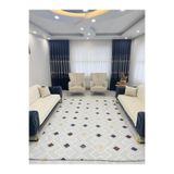 Sarar 6 m² LASTİKSİZ Halı Örtüsü Gri Arwen Kare Desen