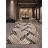 Sarar Antiq Halı Modern Keçeli Kaymaz Taban Salon Hol, Koridor Mutfak Yıkanabilir Jel Kesme Yolluk - Mor - 100 x 100 cm
