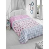 Sarar Desenli Tek Kişilik Battaniye 200 x 240 cm Polyester Doku İle Şık Ve Kullanışlı - Pembe