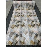Sarar Kabartmalı Halı Dokusunda Jel Kaymaz Taban Yıkanabilir Kesme Yolluk Renkli Desen - 100 x 275 cm