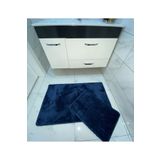 Sarar Peluş Banyo Paspası Takımı 2'li Küçük Boy Jel Kaymaz Taban Post - - Petrol Mavisi SARARPAS1123