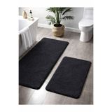 Sarar Peluş Kaymaz Taban Makinede Yıkanabilir 2'li Büyük Xl Boy Banyo Takım Paspası (80x120 80x50)ANTRASİT