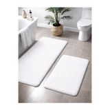 Sarar Peluş Kaymaz Taban Makinede Yıkanabilir 2'li Büyük Xl Boy Banyo Takım Paspası (80x120 80x50)BEYAZ