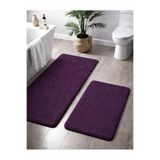 Sarar Peluş Kaymaz Taban Makinede Yıkanabilir 2'li Büyük Xl Boy Banyo Takım Paspası (80x120 80x50)MÜRDÜM