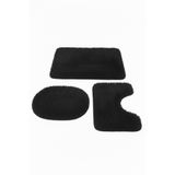 Sarar Peluş Kaymaz Yıkanabilir Banyo Paspası Klozet Takımı 3'Lü 50x80/50x60/40x45(klozet kapağı)
