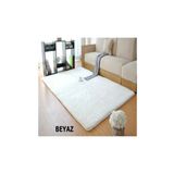 Sarar Peluş Post Uzun Tüylü Beyaz Kaymaz Taban Yıkanabilir Halı SRRPOSTBYZ-110x450