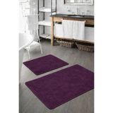 Sarar Peluş Yıkanabilir Mor Kaymaz Taban 2'li Banyo Paspası Takımı (50X80 50X40)