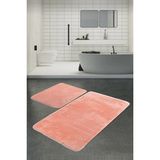 Sarar Post Peluş Banyo Paspas Takımı 2'li Jel Kaymaz Taban Klozet Takımı Pudra 100X60 - 50X 60 - Renkli