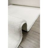 Sarar Post Peluş Beyaz Kaymaz Taban Kesme 80x300 cm Yolluk