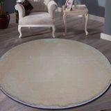 Sarar Post Pofuduk Beyaz Yuvarlak Kaymaz Taban 120x120 cm Salon Halı