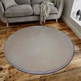 Sarar Post Pofuduk Beyaz Yuvarlak Kaymaz Taban 150x150 cm Salon Halı
