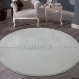 Sarar Post Pofuduk Beyaz Yuvarlak Kaymaz Taban 80x80 cm Salon Halı