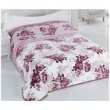 Sarar Rosery 200 x 240 cm Yumuşak Polyester Gül Kurusu Desenli Çift Kişilik Battaniye