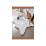 Sarar Seria Halı Kürk Post Kaymaz Taban Makinede Yıkanır Yumuşak Pufy - Beyaz - 100 x 150 cm