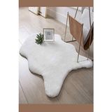 Sarar Seria Halı Kürk Post Kaymaz Taban Makinede Yıkanır Yumuşak Pufy - Beyaz - 60 x 100 cm