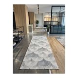 Sarar Sfr Gri Antiq Halı Modern Kaymaz Taban Salon Hol, Koridor Mutfak Yıkanabilir Jel Kesme Yolluk