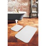 Sarar Soft Halı Banyo Takımı Beyaz Renkli Düz Desenli 2 Parça Küçük Boy 80X50 cm Kaymaz Taban