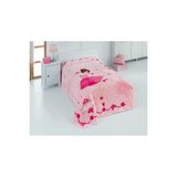 Sarar Tek Kişilik Polyester Kalın Pembe Çocuk Battaniyesi 160 x 220 cm Desenli ve Yumuşak