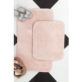Sarar Yıkanabilir Paspas Takımı 2’li – Pembe Banyo Halısı 80x120 50x80