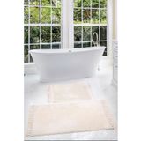 Sarar Yıkanabilir Saçaklı Kaymaz Dot Taban Yumuşak Peluş Banyo Paspası 2'li Set 60x100ve50x60