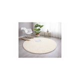 Sarar Yuvarlak Tüylü Peluş Kaymaz Jel Taban Krem Pofuduk Halı Yolluk Kilim