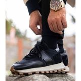 Sarasota Model Gerçek Deri El Yapımı Erkek Siyah Sneaker Ayakkabı - Erkek Spor Ayakkabı - 0 - Siyah