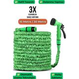 Saravita 3 Kat Uzayan Bahçe Hortumu 30 Metre 7 Fonksiyonlu Sprey Tabancalı Esnek Sulama Hortumu