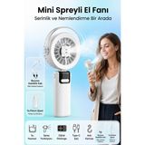 Saravita 3000 Mah Su Püskürtmeli Şarjlı El Fanı Mini Vantilatör Boyuna Asmalı USB Fan