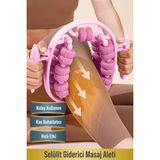 Saravita Selülit Giderici Sıkılaştırıcı Masaj Aleti- 13 Tekerlekli Kas Gevşetici Lenf Drenaj Rulosu - Pembe