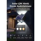Saravita Solar LED Duvar Lambası Güneş Enerjili Otomatik Dış Mekân Bahçe Aydınlatma Armatürü - Natural Beyaz