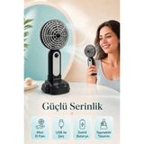 Saravita USB Şarjlı Mini El Fanı Taşınabilir Masaüstü Sessiz Vantilatör Güçlü Serinlik - Siyah