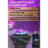 Saravita Yıldızlı Bluetooth Hoparlör Projektör Gece Lambası- Galaksi Lazer Işık ve Parti LED Disko Topu