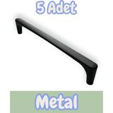 Saray Ağır Alüminyum Metal Lüks Modern Mobilya Çekmece Mutfak Dolabı Kulpu Siyah 160MM (5 Adet)