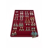 Saray Bosna Model Süet Kumaş Bordo Renk 34/24 Cm Dikine Küpe Standı