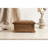 Saray Foto Ahşap Ceviz Oyma Takı Sandığı - 11X22X15