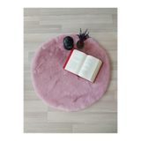 Saray Life Yuvarlak Tavşan Tüyü Süet Tabanlı Ultra Yumuşak Yıkanabilir Post Peluş Halı